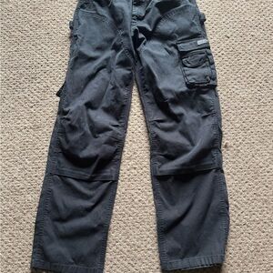 Men's Black Cargo Pants with Multi-Pocket Utility